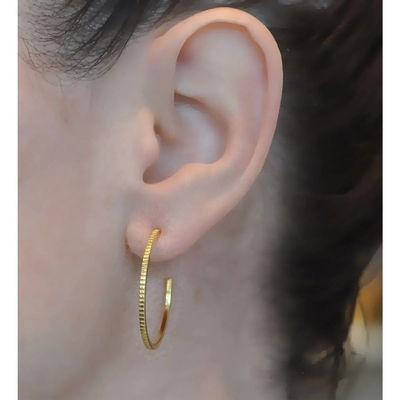 Zeitgenössische 925 Sterling Silber 18K Gold Hoop Ohrringe mit Kunden-Logo 30*30mm