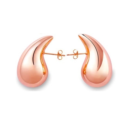 Customized Logo 18K Gold Plattiert Tränendropfen Hohl Stud Ohrring für Mädchen Schmuck Party