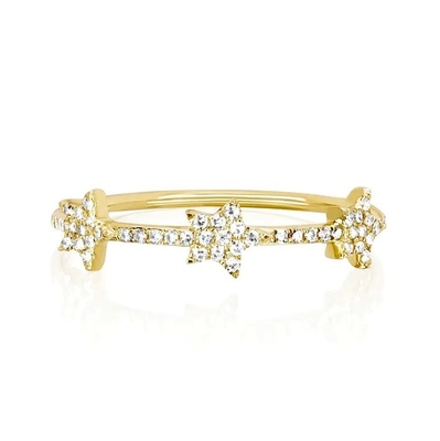 18K Goldplattiert Silber CZ Star Statement Ringe für Frauen Mikro Pave Setting Zertifiziert