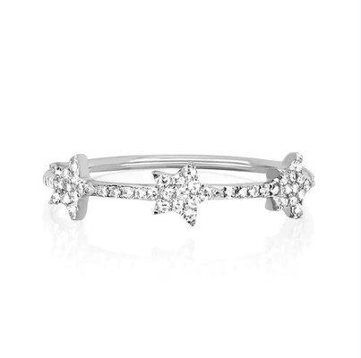 18K Goldplattiert Silber CZ Star Statement Ringe für Frauen Mikro Pave Setting Zertifiziert