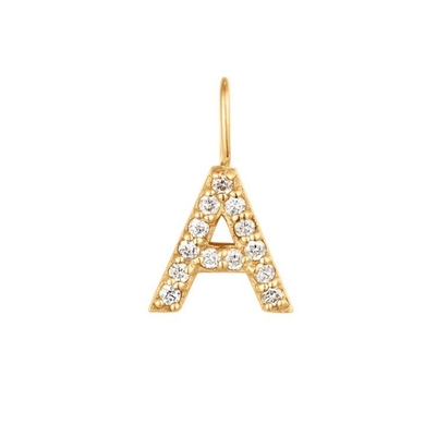 Nickelfreier 925 Sterling Silber Brief Ein Diamant Charm Halskette Beliebter Anfang Charm