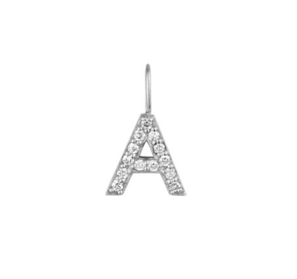 Nickelfreier 925 Sterling Silber Brief Ein Diamant Charm Halskette Beliebter Anfang Charm
