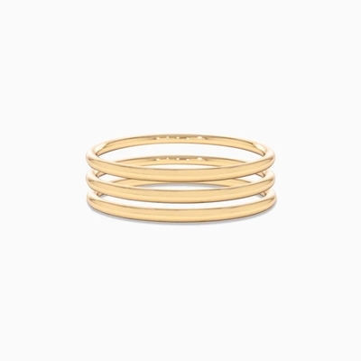 18K-Goldplattiert 2mm stapelnd dünne Edelstahl-Ring-Sets