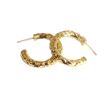 ODM 18K Gold Tube Hoop Ohrringe Gelbgold Tubular Hoop Ohrringe