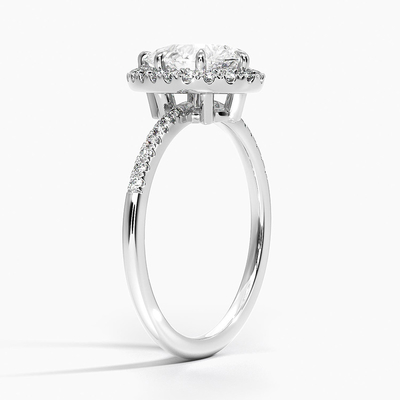 925 Sterling Silber Halo Weißgold Verlobungsringe