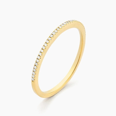 Hot Item 18K Gold beschichtet Halbe Ewigkeit Stapelbar 925 Sterling Silber Frauen Band Ring