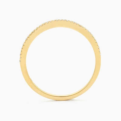 Hot Item 18K Gold beschichtet Halbe Ewigkeit Stapelbar 925 Sterling Silber Frauen Band Ring