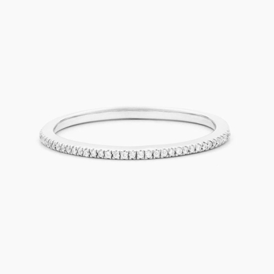 Hot Item 18K Gold beschichtet Halbe Ewigkeit Stapelbar 925 Sterling Silber Frauen Band Ring