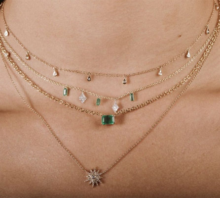 Handgefertigte Weiße Kubik Zirkon Tränenhalsbänder für Frauen Schmuck