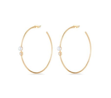925 Sterling Silber Hoop Ohrringe 4 mm-4,5 mm Süßwasserperlen Ohrringe