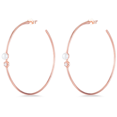925 Sterling Silber Hoop Ohrringe 4 mm-4,5 mm Süßwasserperlen Ohrringe