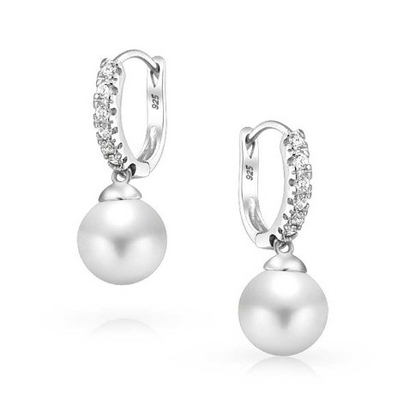 10MM Perlenkuben Zirkonia Dangle Ohrringe OEM CZ Dangle Drop Ohrringe