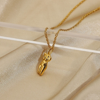 OEM 18in 18K Goldplattierte Anhänger Mädchen Schmuck Körperform Halskette