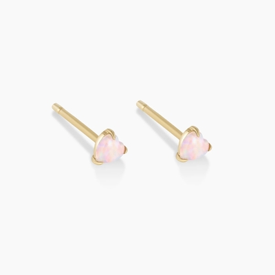 Opal-Herz-Stud-Ohrringe 925 Sterling Silber