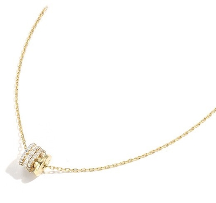 Mikron Pave Kubik Zirkonia Anhänger 18K Gold Kreis Halsketten für Frauen