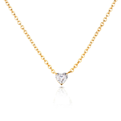 Herz-Kubik-Zirkone 18K-Goldplattierte Frauenhalskette