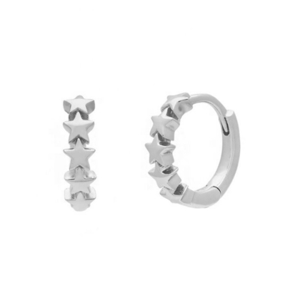 925 Sterling Silver Star Huggie Ohrringe für Frauen Mode Schmuck