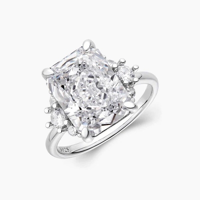 18K Gold Plattiert Hauptstein CZ Vintage Hochzeit 925 Sterling Silber Ring für Mädchen