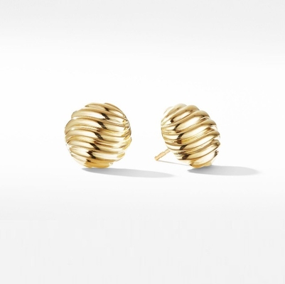 OEM geformte Kabel-Stud-Ohrringe 18K-Goldplattierte Edelstahl-Studs
