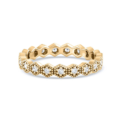 Trendy Ewigkeit Geometrische Form Kubisches Zirkonia stapelbare Ring Band für Frauen
