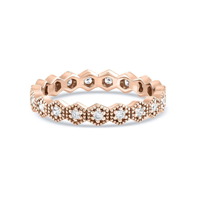 Trendy Ewigkeit Geometrische Form Kubisches Zirkonia stapelbare Ring Band für Frauen