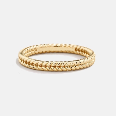 Feine Schmuckstücke 18K Goldplattiert 925 Sterling Silber Weizen Ring für Frauen