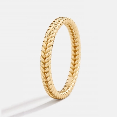 Feine Schmuckstücke 18K Goldplattiert 925 Sterling Silber Weizen Ring für Frauen