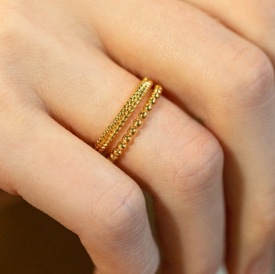 Feine Schmuckstücke 18K Goldplattiert 925 Sterling Silber Weizen Ring für Frauen