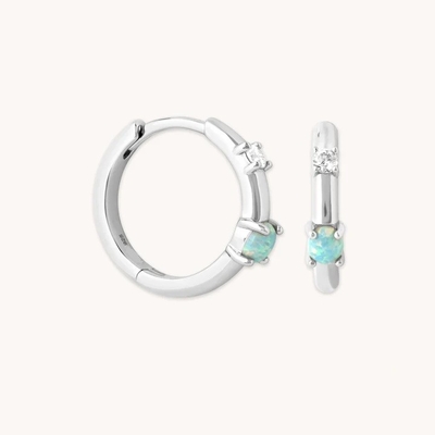Mystic 18K Gold Plattiert Opal Loops 925 Sterling Silber Neueste Huggies Mode Ohrringe