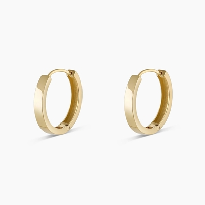 18K-Goldplattierte einfache Huggies Massiv Mode Ohrringe Schmuck für Mädchen Klassik Design