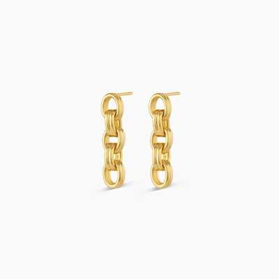 18K Gold Drop Dangle Kette Ohrringe Rhodium Plattiert Dicke Kette Ohrringe