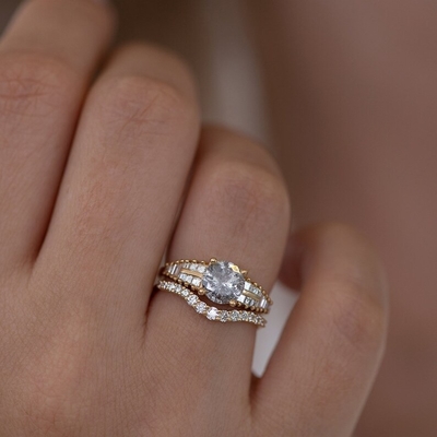 925 Sterling Silber gebogener Diamant Verlobungsring CZ Hochzeitsring