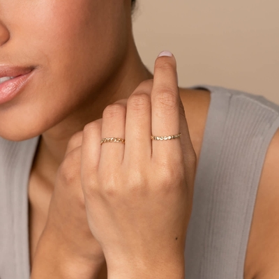 Stacking Dot Perled 925 Sterling Silber Ring kundenspezifischer Form 925 Silber Ring