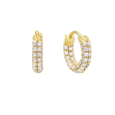 18K Gold Cubic Zirkonia Hoop Ohrring ECO Friendly 925 Sterling Silber Ohrring