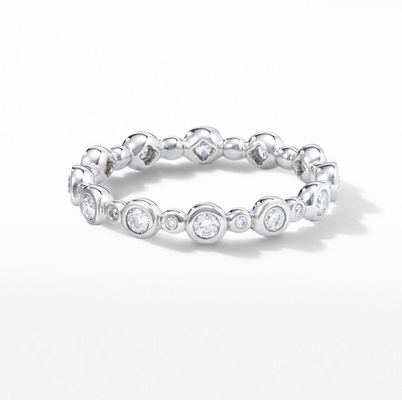 Klassiker Zirkon Eternity Band Gold überzogen Schmuck US Größe 10 Clear CZ Ring