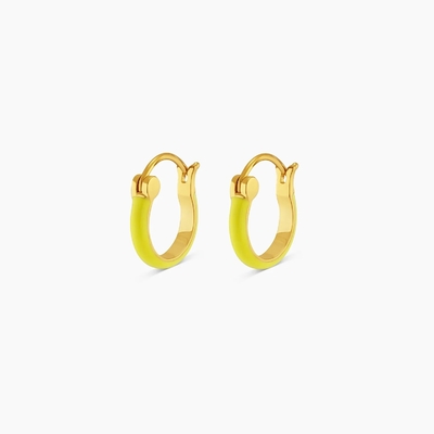 Farbige 925 Sterling Silber Hoop Ohrringe 18K Gold Stapeln Hoop Ohrringe