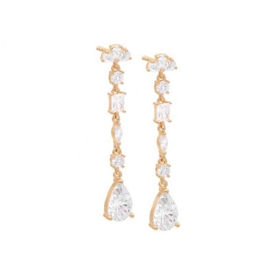 Religiöse Inspiration S925 Sterling Silber Edelstein Drop Ohrringe in 18K Goldplattierung