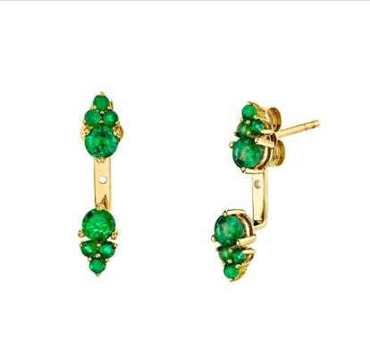 Weiße Kubikzirkon-Cluster-Diamant-Stud-Jacke-Ohrringe 925 18K Goldplattiert