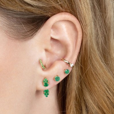 Weiße Kubikzirkon-Cluster-Diamant-Stud-Jacke-Ohrringe 925 18K Goldplattiert