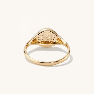 OEM ODM Herren 14K Gold Signet Ring Damen Zirkon Gold Ring angepasst