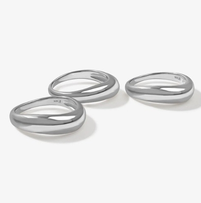 US5-US10 925 Sterling Silber Stackbare Ringe 18K Goldplattiert