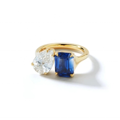 Custom Frauen Mädchen Schmuck Verstellbare offene Ringe mit großen Steinen in 925 Sterling Silber