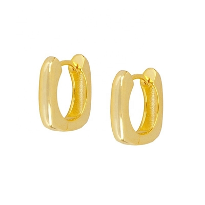 Ohrringe Echt 18K Gold Plattiert Hoop Huggie Sterling Silber 925 Schmuck für Frauen Mädchen