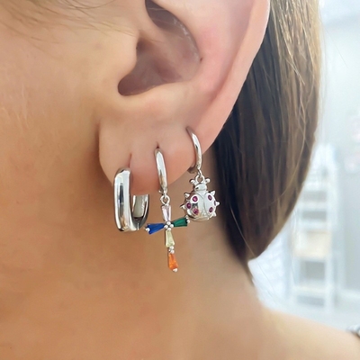 Ohrringe Echt 18K Gold Plattiert Hoop Huggie Sterling Silber 925 Schmuck für Frauen Mädchen