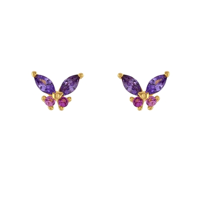 18K Gold Marquise Schnitt Türkis CZ 925 Sterling Silber Schmetterling Stud Ohrringe für Frauen