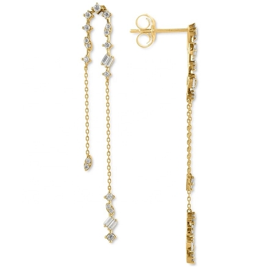 2024 brasilianische Goldplattierung Drop Chain Ohrringe Frauen 925 Sterling Silber Ohrringe