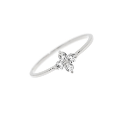 Elegant 18K Gold Vermeil Vier Topaz Edelsteine Blüte 925 Sterling Silber Ringe