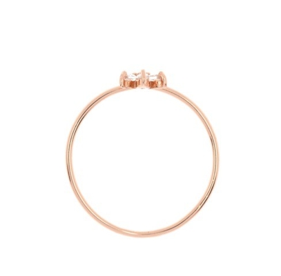 Elegant 18K Gold Vermeil Vier Topaz Edelsteine Blüte 925 Sterling Silber Ringe