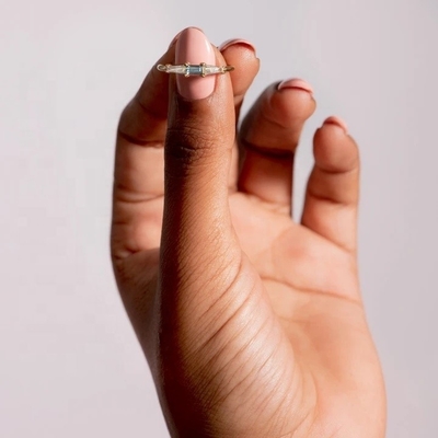 Feine Schmuckstücke Drei Steine Diamantringe für Frauen in 14K 18K Goldplattiert