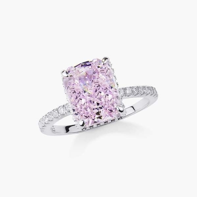 Silberplattierte Baguette Blauer Diamant 5A Eisschnitt CZ Verlobungsring für Frauen 925 Sterling Silber